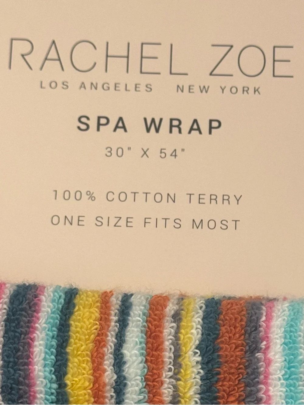 8pc RACHEL ZOE Rainbow Stripe Coordinating Bath Towel Set- SpaWrap/Hand/Wash